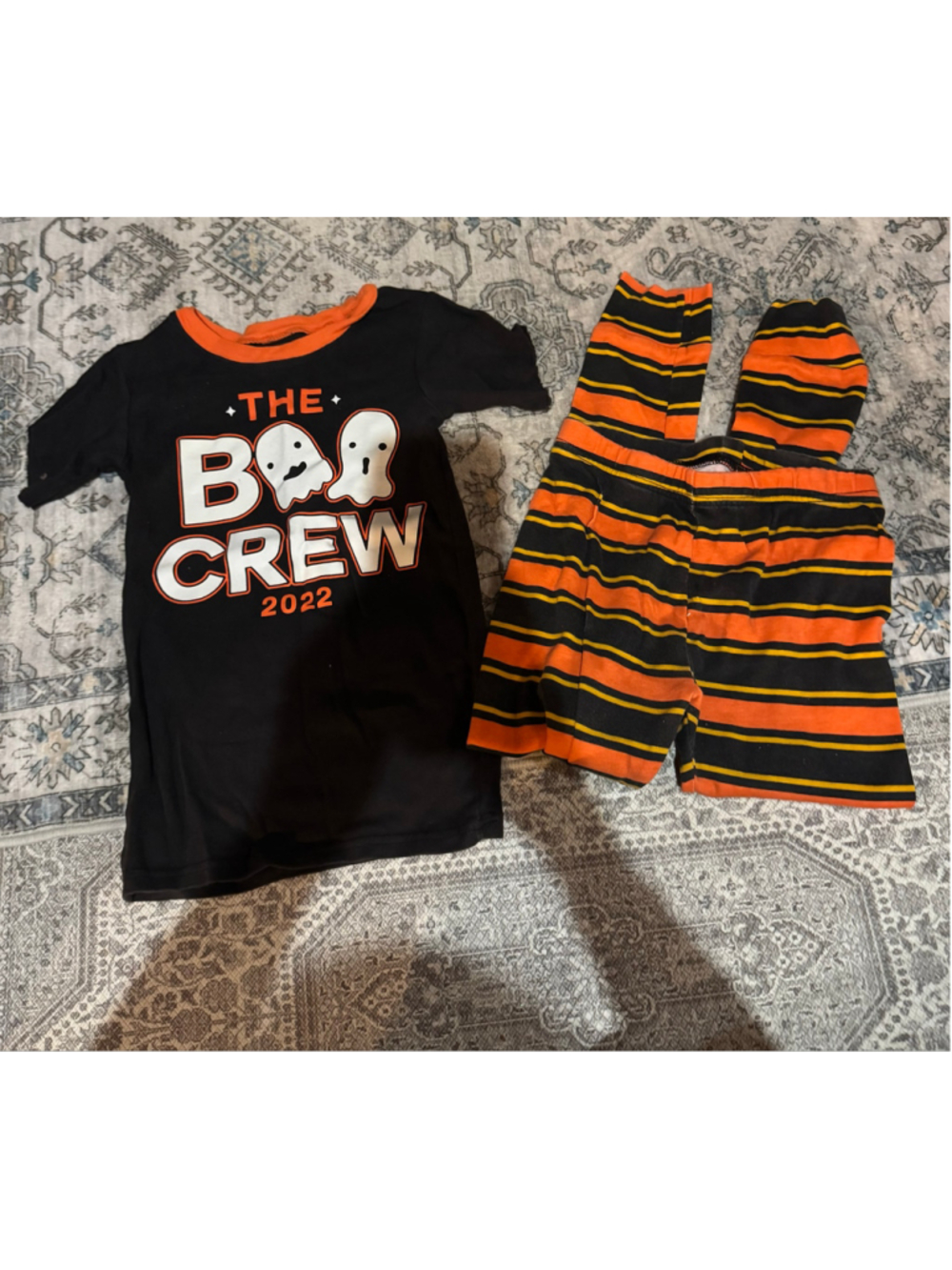 PJ Place The Boo Crew 2022 Halloween Pajama Set Black Orange Size 8